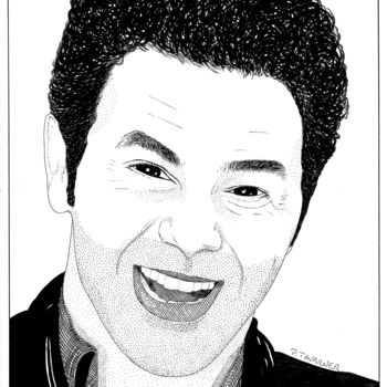 Drawing titled "Jamel Debbouze" by Pascal Tavarner, Original Artwork, Ink