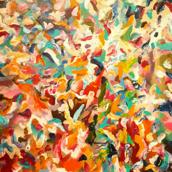 Painting titled "Candy Pool" by Jeremy Rose, Original Artwork, Oil Mounted on Wood Stretcher frame