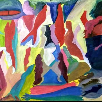 Painting titled "Domestic war to sto…" by Nadim Ahmed Khan, Original Artwork, Acrylic
