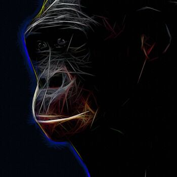 「Simonin Jr., Monkey」というタイトルのデジタルアーツ L.Rocheによって, オリジナルのアートワーク, アクリル