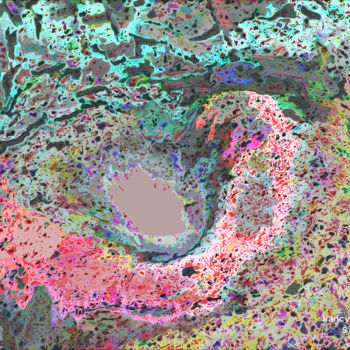 Digital Arts titled "ABSTRACTION 180520" by Nancy Lopez, Original Artwork, Digital Painting Mounted on Wood Stretcher frame
