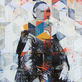「Collage_03_40x40 cm…」というタイトルのコラージュ Manel Villalongaによって, オリジナルのアートワーク, コラージュ