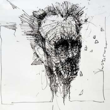 Drawing titled "Das Schweigen" by Stephan Rodriguez Warnemünde, Original Artwork, Ink