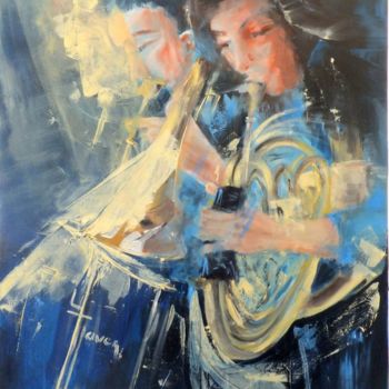 Pittura intitolato "Symphonie des Cuivr…" da Yveline Javer, Opera d'arte originale, Olio