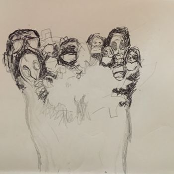 Dessin intitulée "Le pied ! Ça ira mi…" par Olga Richir, Œuvre d'art originale, Stylo à bille