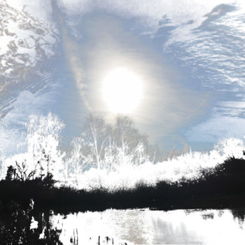Digital Arts titled "PAYSAGE 250819" by Nancy Lopez, Original Artwork, Digital Painting Mounted on Wood Stretcher frame
