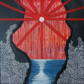 Peinture intitulée "Blood Sticks Water…" par Laura Hol, Œuvre d'art originale, Acrylique Monté sur Châssis en bois