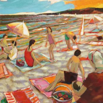 Peinture intitulée "Jours de Plage" par Esteves Brito, Œuvre d'art originale, Acrylique