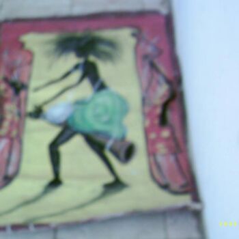 Painting titled "mboubaye(le batteur" by Boubacar Sow, Original Artwork