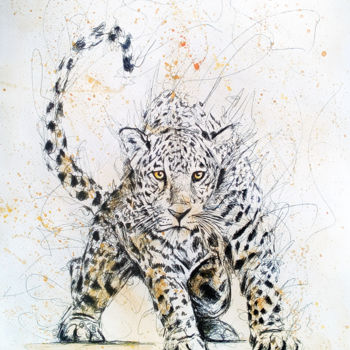 Drawing titled "I go out to do Two…" by Maurizio Puglisi, Original Artwork, Gel pen