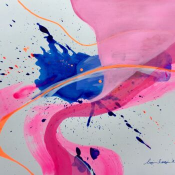 Ζωγραφική με τίτλο "Pink Vortex #artist…" από Maria Bacha, Αυθεντικά έργα τέχνης, Ακρυλικό