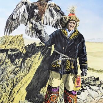 Ζωγραφική με τίτλο "Mongolian Golden Ea…" από Julian Wheat, Αυθεντικά έργα τέχνης, Ακρυλικό