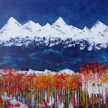 Painting titled "The Hills - Landsca…" by Mallika Seth, Original Artwork, Acrylic