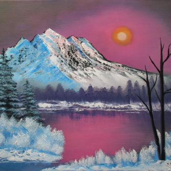 Painting titled "" Rubis "" by Martial Dumoulin, Original Artwork, Oil Mounted on Wood Stretcher frame