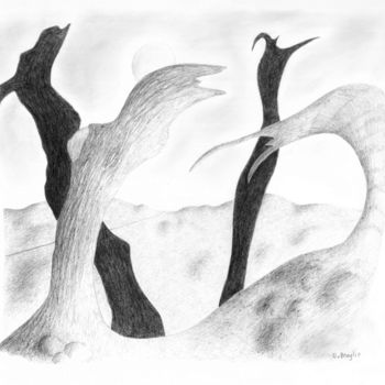 Drawing titled "Distant path" by Domeric, Original Artwork, Pencil