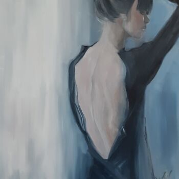 Peinture intitulée "La petite robe noire" par Marie Pascale Martins, Œuvre d'art originale, Huile Monté sur Châssis en bois