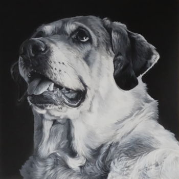 제목이 "Labrador monochrome"인 미술작품 Julian Wheat로, 원작, 아크릴