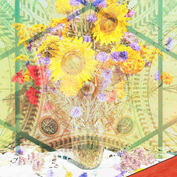 Digitale Kunst mit dem Titel "Bouquet Suzanne Val…" von Marc Bulyss, Original-Kunstwerk, Digitale Malerei