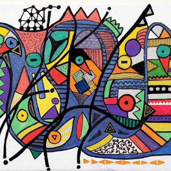 Drawing titled "ARA" by Karine Richard, Original Artwork, Marker