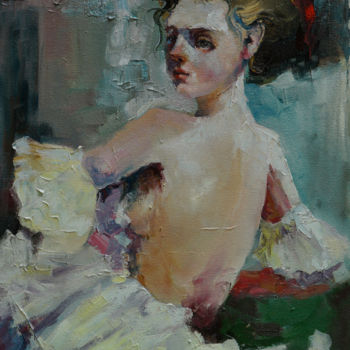 제목이 "girl in white"인 미술작품 Pavel Filin로, 원작, 기름