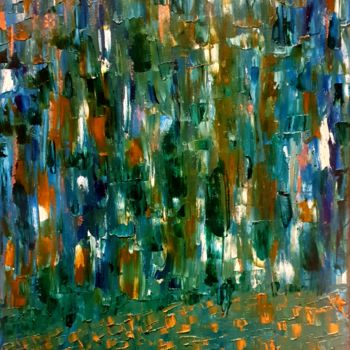 Schilderij getiteld "Sonsbeek" door Fatima Sardinha, Origineel Kunstwerk, Olie Gemonteerd op Frame voor houten brancard