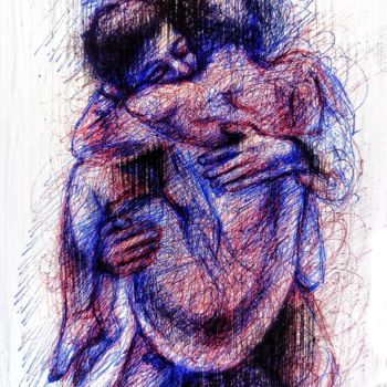 Disegno intitolato "Cambio il mondo con…" da Eduardo Scivoletto, Opera d'arte originale, Biro