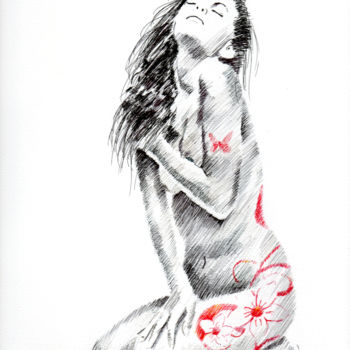 Dibujo titulada "The sky has a singl…" por Maurizio Puglisi, Obra de arte original, Bolígrafo