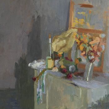 Peinture intitulée "La commode" par Olga Richir, Œuvre d'art originale, Huile