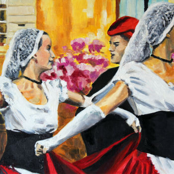 Peinture intitulée "La rencontre" par Pascal Brachet, Œuvre d'art originale, Huile