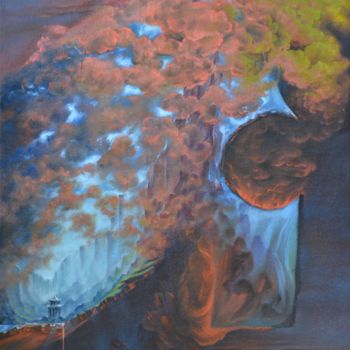 Painting titled "На краю" by Evgenii Merkulov, Original Artwork, Oil