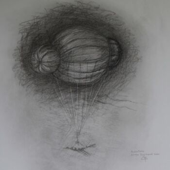 Dessin intitulée "Aventure" par Serge Reynaud (Art of Flying), Œuvre d'art originale, Graphite