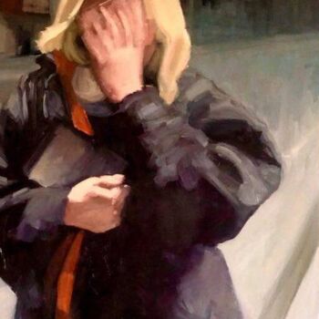 Peinture intitulée "Don't touch your fa…" par Justine Lemaire, Œuvre d'art originale, Huile