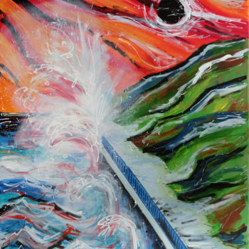 Painting titled "Impasse" by Laura Hol, Original Artwork, Acrylic Mounted on Wood Stretcher frame
