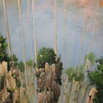 Painting titled "Арки на скалах" by Evgenii Merkulov, Original Artwork, Oil