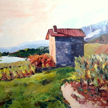 Peinture intitulée "Pic Saint Loup" par Suzy Salgas, Œuvre d'art originale, Acrylique Monté sur Châssis en bois