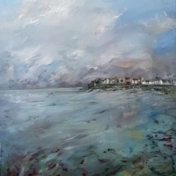 Painting titled "Île Tudy" by Evelyne Chabaud, Original Artwork, Oil