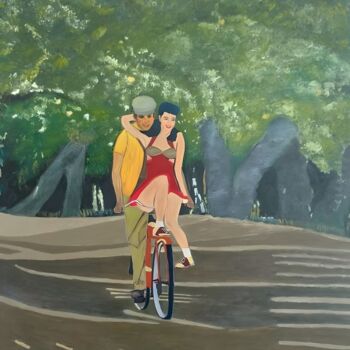 Peinture intitulée "Nous deux" par Maurice Bellolo, Œuvre d'art originale, Huile Monté sur Châssis en bois