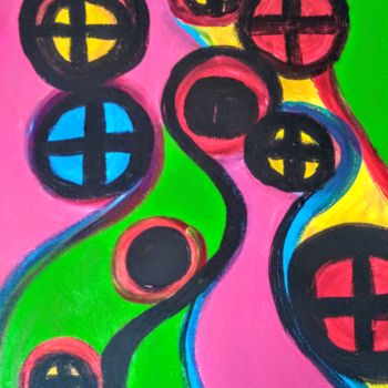Painting titled "Les ténèbres" by Tomy, Original Artwork, Acrylic