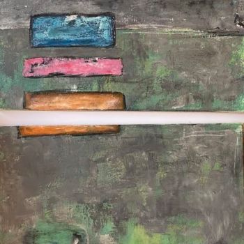 Painting titled "Fillette derrière l…" by Manar Abou Elaoula (A’M), Original Artwork, Acrylic Mounted on Wood Stretcher frame