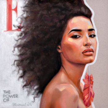 Drawing titled "Indya Moore" by Marcani, Original Artwork, Pastel