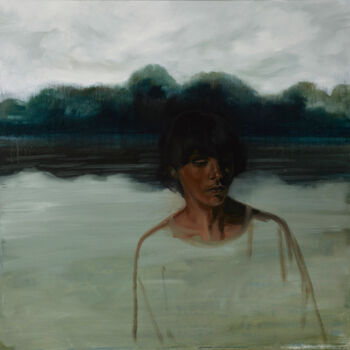 Peinture intitulée "A FLOT" par Gaele Flao, Œuvre d'art originale, Huile