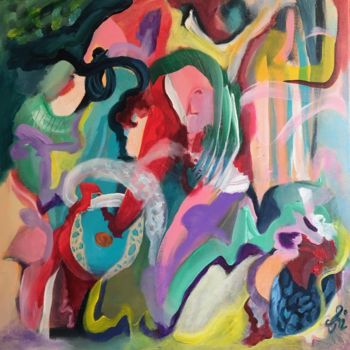 Painting titled "L'intuition féminine" by Vénie, Original Artwork, Acrylic