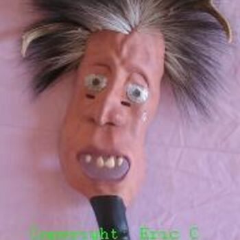 Sculpture titled "untitled cedar mask" by Broken Vulture Art, Original Artwork, Wood