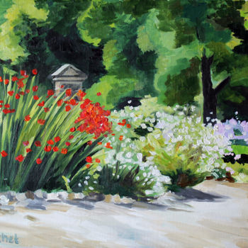 Painting titled "Le vieux cimetière" by Pascal Brachet, Original Artwork, Oil