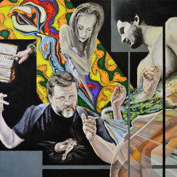 Painting titled "The Creator is a cr…" by Vadim Stolyarov, Original Artwork, Oil