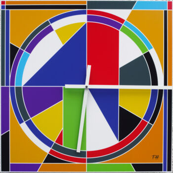 Design intitulée "wallclock 1,  limit…" par Franz Hümpfner, Œuvre d'art originale, Impression numérique Monté sur Métal