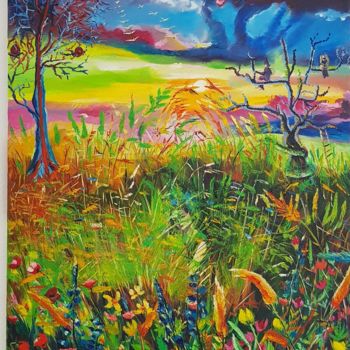Painting titled "Жизнь" by Tahira Quliyeva, Original Artwork, Oil