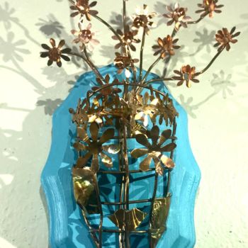 Sculpture titled "Beauty After Breakd…" by Liz Paker, Original Artwork, Metals Mounted on Wood Panel