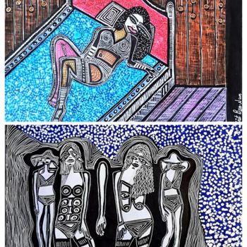 Painting titled "Image art Israe Mir…" by Mirit Ben-Nun, Original Artwork, Conté
