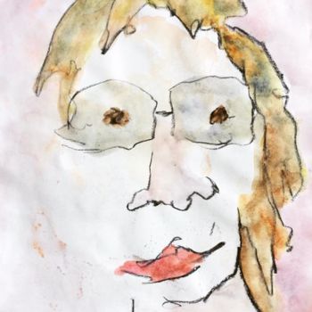 Painting titled "« Hen ». Fusain et…" by Ananda Eva, Original Artwork, Acrylic